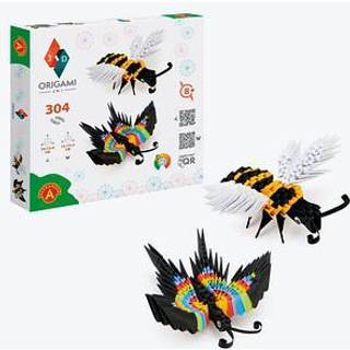Origami 3D 2-i-1 pakke - Bi og sommerfugl