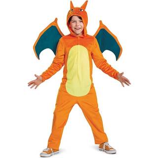 Forkl?dning Charizard-kostume til b?rns officielle Pokemon-kostumeh?tte jumpsuit b?rnest?rrelse stor (10-12)