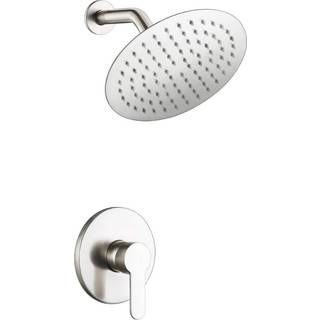 Pop Sanitaryware Duschkran Set Borstat Nickel Badrum Rainfall Dusch System Väggmonterad 8 """" Inch duschhuvud och handtag Set enfunktion Dusch Tri