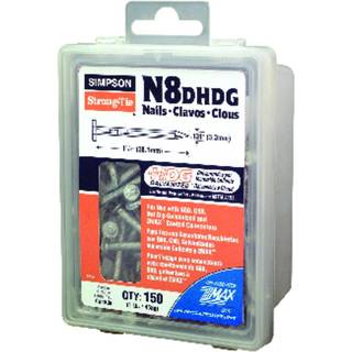 Simpson Strong Tie N8DHDG Strukturelt stik 1-1/2-tommer med 0,131-tommer 10-gauge glat skaft hot-dip galvaniserede negle ingen størrelse ingen fa
