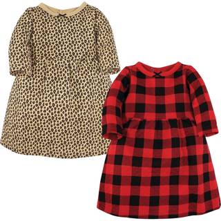 Hudson Baby Girls 'Cotton Dresses Buffalo Plaid Leopard 18-24 måneder
