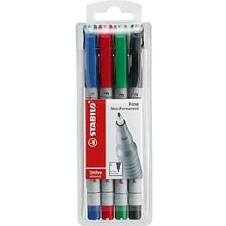 Stabilo 852-4 Fine OH pen 0,7mm Vandbasis etui m. 4 penne