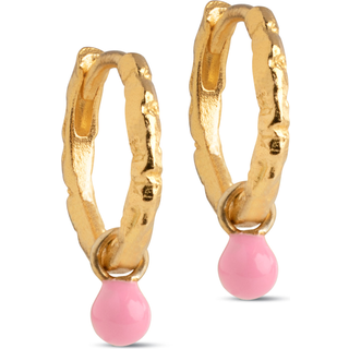 Enamel - Belle Dusty Light Pink i forgyldt sølv