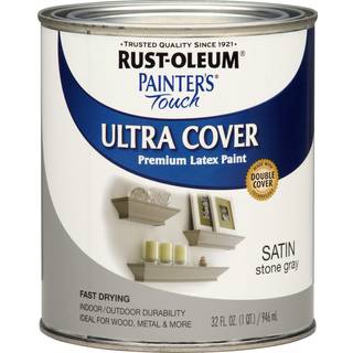 Rust-Oleum 267335 Painter's Touch Latex Acrylic Paint Satin Stone Grey 32 Fl oz (Pack of 1)