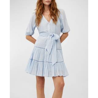 Veronica Beard Dewey cotton minidress - blue - XL