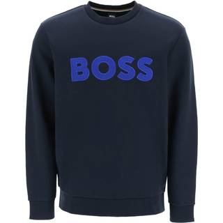 BOSS Black Herren Sweatshirt blau Logo und Motiv