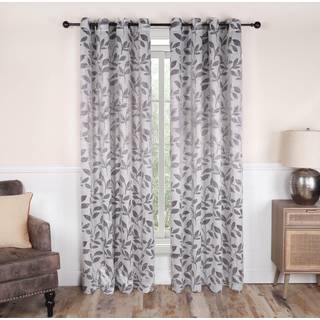 Superior Leaves Blackout Curtain Set med 2 termiske isolerede panelpar med Grommet Top Header Smukt blad Jacquard Room M?rkende gardiner f?s i 4