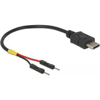 USB-C han til 2 x Pin han strømkabel - 10 cm