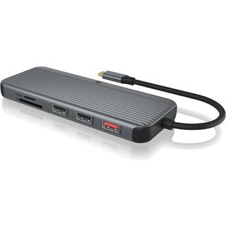 RaidSonic ICY BOX IB-DK4060-CPD - docking station - USB-C 3.2 Gen 2 - 2 x HDMI DP - GigE