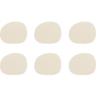 Aida Raw glasunderlag læder 6-pakke Warm nude (beige)