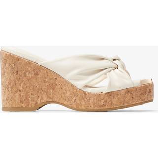 Jimmy Choo Avenue leather wedge sandals - white - EU 39.5