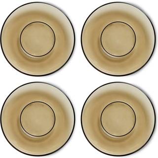 HKliving 70's glassware underkop Ø10,6 cm 4-pak Mud brown