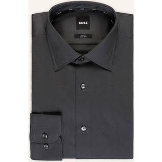 Skjorte med slim fit i strygelet bomuldstwill med stræk