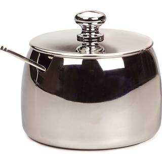 RSVP International rostfritt stål sockerskålbehållare med lock och 4,5 """" sked 8 oz kapacitet