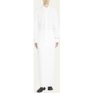 The Row Derica cotton and cashmere drill shirt - white - S
