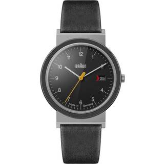 Braun Quartz Black Dial Black Leather Strap Men’s Watch AW10EVO