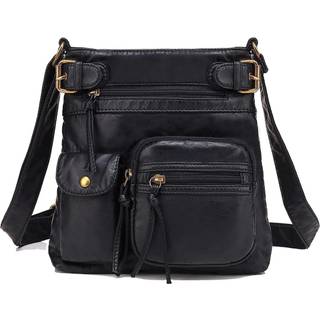 Scarleton CrossBody Poss til kvinder punge og h?ndtasker Multi Pocket Shoulder Bag Faux Leather Small H183301 - Sort