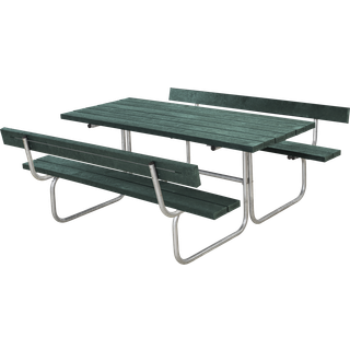Plus classic bord/bænkesæt grø med 2 ryglæn retex 177x177x75/44cm