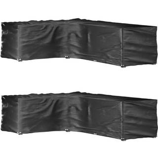 L-formede havemøbelovertræk 2 stk. 220x285x80 cm 18 øjer