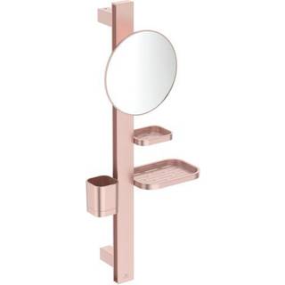 Ideal Standard Alu+ spejl med hylder, rosé, Ø20,5 cm