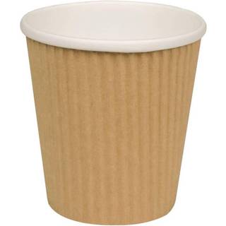 Kaffebæger, brun, Ripple W.10cl. 1000stk Pap med PE-belægning