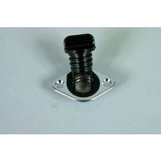 Bundprop / bundplugg båd, udenpåliggende, kromet messing, 50 x 34 mm, Ø24 mm