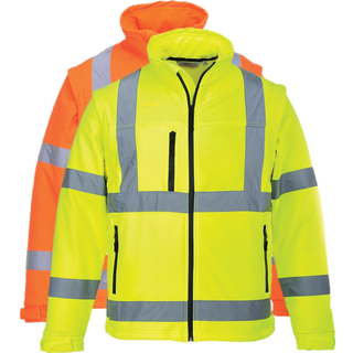 Hi-Vis Softshell jakke (3L) - Gul (Størrelse: XXL)