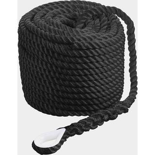 Ankertov med kovs Qvarken Classic, 3-slået polyester, Ø16 mm, 40 meter, sort