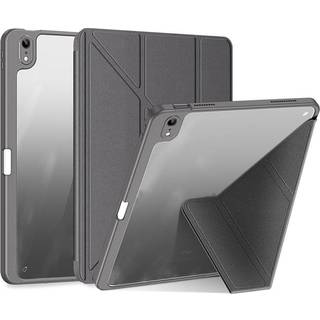 iPad 11" (2025) / iPad 10.9" (2024/2022) PU Læder / Plastik Flip Cover - DUX DUCIS MAGI Series - Gennemsigtig / Grå