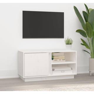 tv-bord 80x35x40,5 cm massivt fyrretræ hvid