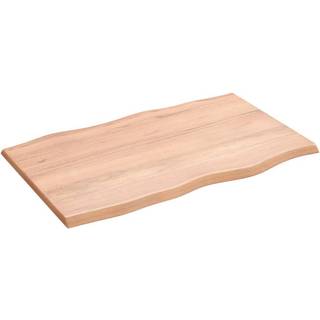 bordplade 80x50x2 cm naturlig kant behandlet egetræ lysebrun
