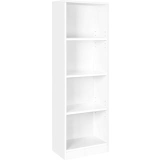 Vasagle 4-lags bogreol med justerbare hylder, børns boghylde og opbevaringsenhed til studiekontor, 40 x 24 x 121,5 cm, hvid LBC104W