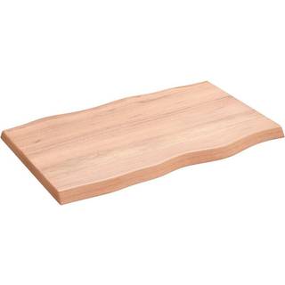 bordplade 80x50x(2-4) cm naturlig kant behandlet træ lysebrun