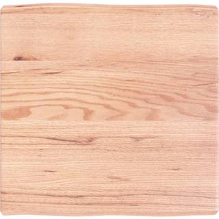 bordplade 60x60x(2-6) cm naturlig kant behandlet træ lysebrun