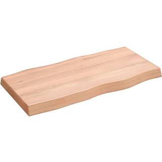 bordplade 80x40x(2-6) cm naturlig kant behandlet træ lysebrun