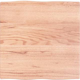 bordplade 60x60x2 cm naturlig kant behandlet egetræ lysebrun