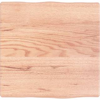 bordplade 40x40x(2-4) cm naturlig kant behandlet træ lysebrun