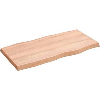bordplade 80x40x(2-4) cm naturlig kant behandlet træ lysebrun