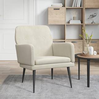 lænestol 62x79x79 cm velour cremefarvet