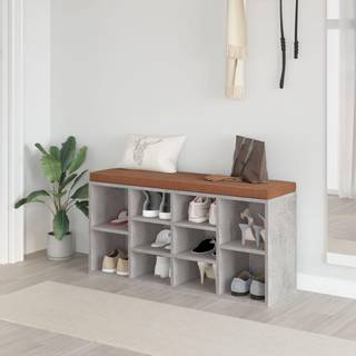 skobænk 103x30x48 cm konstrueret træ betongrå