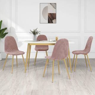 spisebordsstole 4 stk. velour lyserød