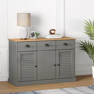 skænk med skuffer VIGO 113x40x75 cm massivt fyrretræ grå