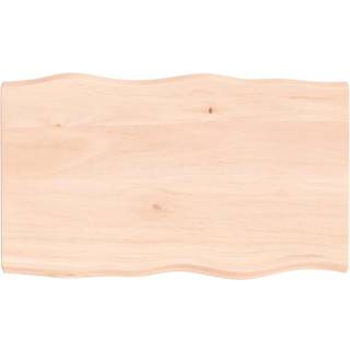 bordplade 100x60x(2-4)cm naturlig kant ubehandlet massivt træ