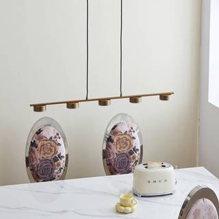Lindby pendellampe Kaylou, 5 lyskilder, bronzefarvet, aluminium