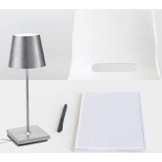 Zafferano Poldina mini genopladelig lampe inde i sølv