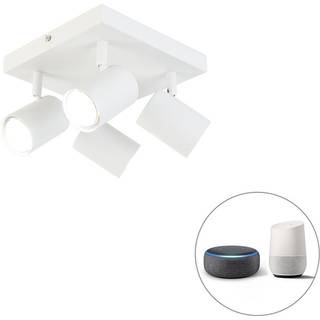 Smart loftslampe hvid firkantet inkl. 4 Wifi GU10 - Jeana