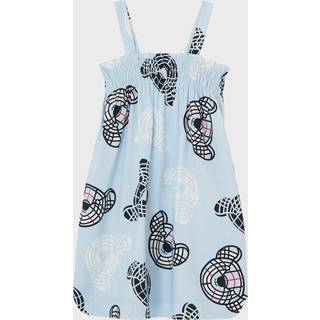 Burberry Kids Thomas Bear printed cotton dress - blue - Y 10
