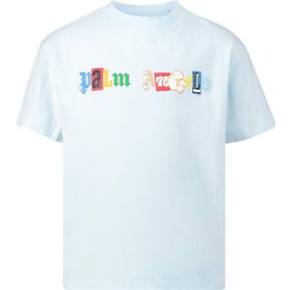 Palm Angels Kids Logo cotton jersey T-shirt - blue - Y 10