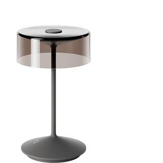 Numotion LED genopladelig bordlampe, grafit, glas, IP54, dæmpbar