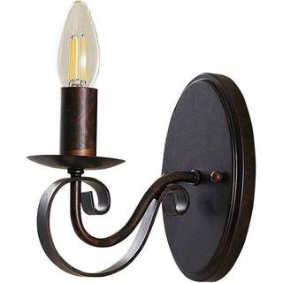 Lucande væglampe Caleb, 18 cm, rustfarvet, metal, E14